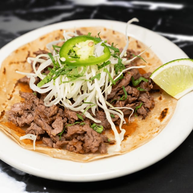 Skirt Steak Taco.